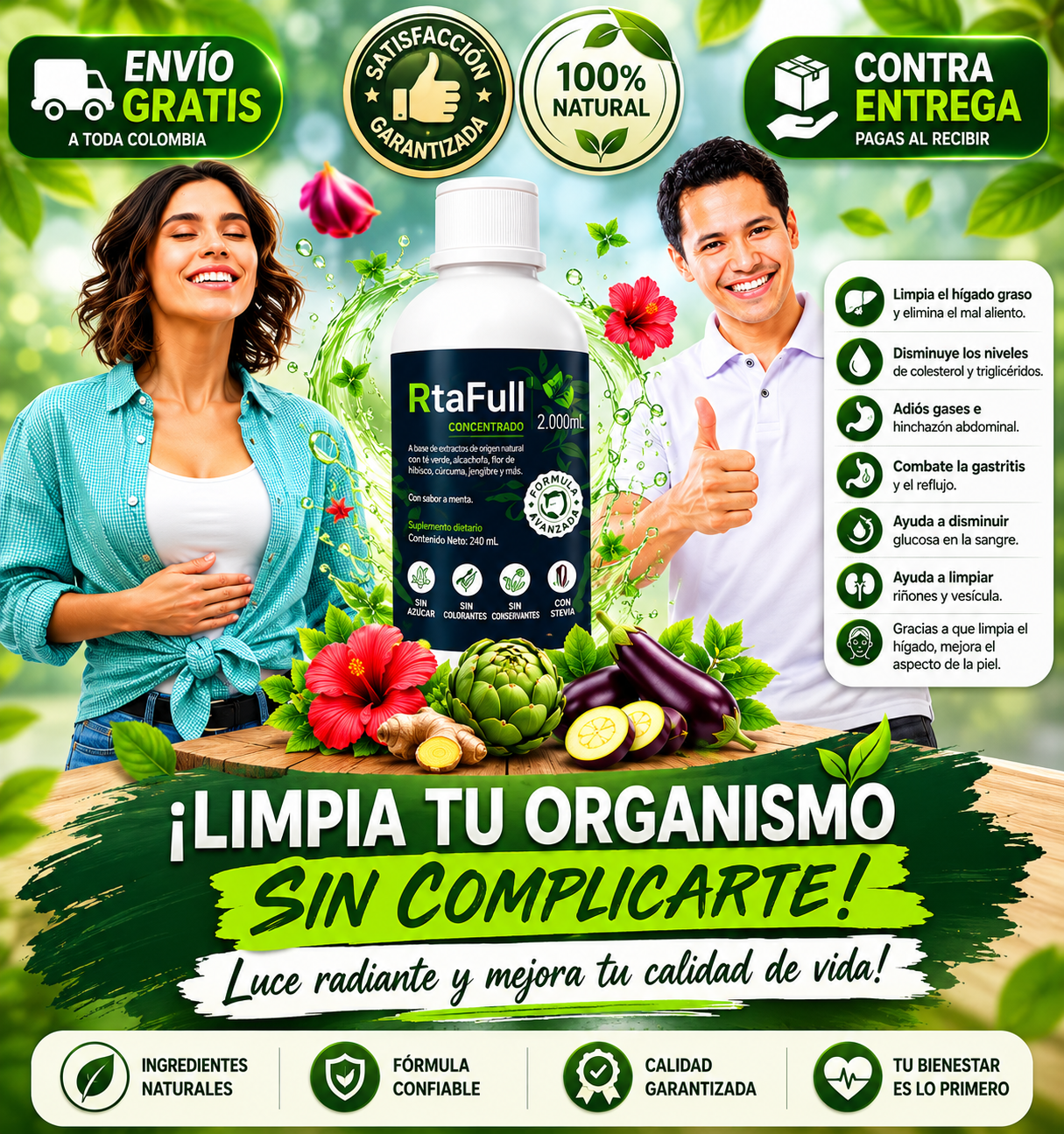 "RTAFULL" ¿Te sientes inflamado, pesado y sin energía todos los días? La hinchazón y la mala digestión están afectando tu bienestar Cuando tu digestión falla, todo tu cuerpo lo siente
