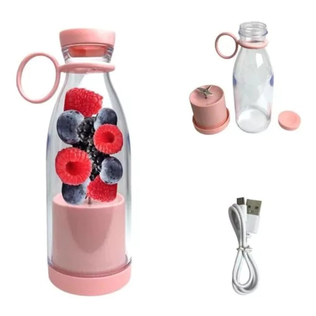 Mini licuadora portátil de 6 cuchillas con USB, 420 ml, eléctrica, vaso licuador portátil recargable