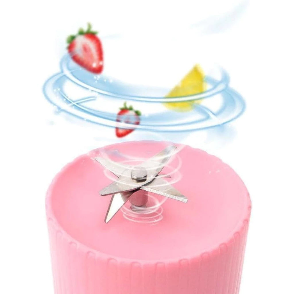 Mini licuadora portátil de 6 cuchillas con USB, 420 ml, eléctrica, vaso licuador portátil recargable